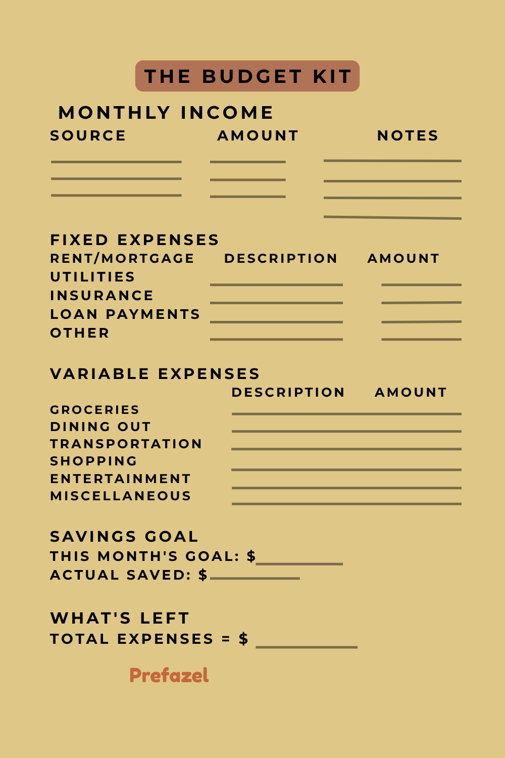 The Budget Kit – Free Family Budget Worksheet & Monthly Expense Tracker